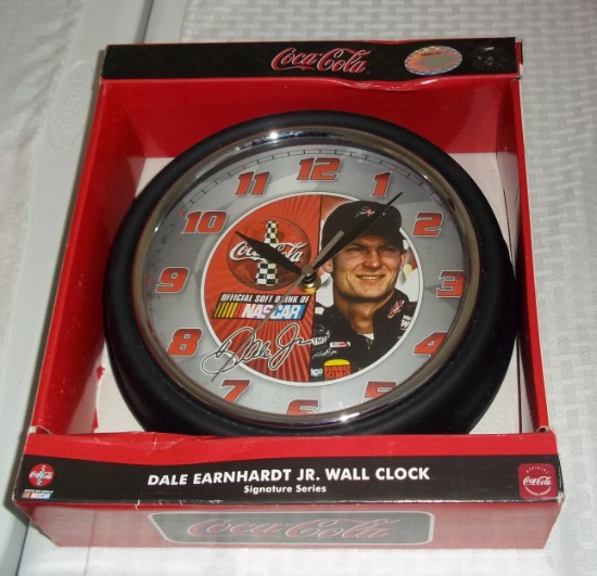 New NASCAR Dale Earnhardt Jr Wall Clock Signature Series