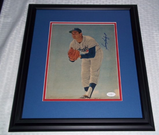 Sandy Koufax Autographed Signed Magazine Photo 9x11 Framed & Matted Full JSA Letter COA LOA Dodgers