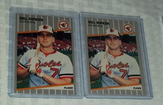 1989 Fleer Baseball #616 Billy Ripken Error RICK FACE Orioles RC w/ Corrected Black Box 2 Versions