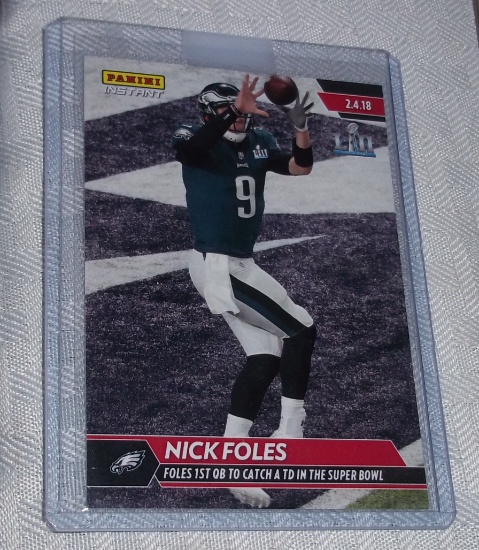 2018 Panini Football Instant Card #554 Nick Foles Eagles Philly Special Super Bowl Catch 1/519 Rare
