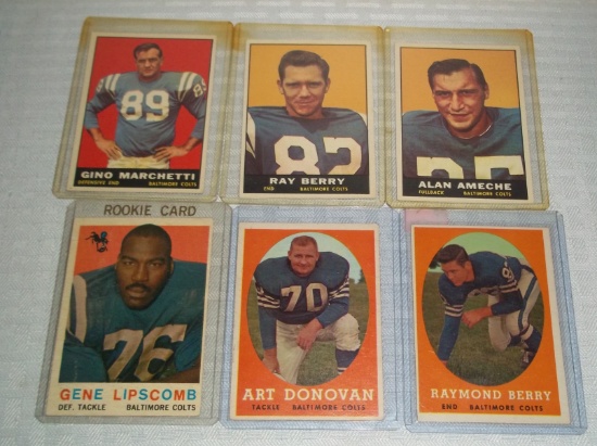 Vintage 1950s 1960s Topps NFL Football All Baltimore Colts Lot Berry Donovan Ameche Lipscomb Gino