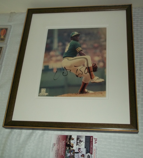 Vida Blue Autographed Signed Magazine Photo 8x10 Framed & Matted JSA COA A's Athletics MLB Baseball