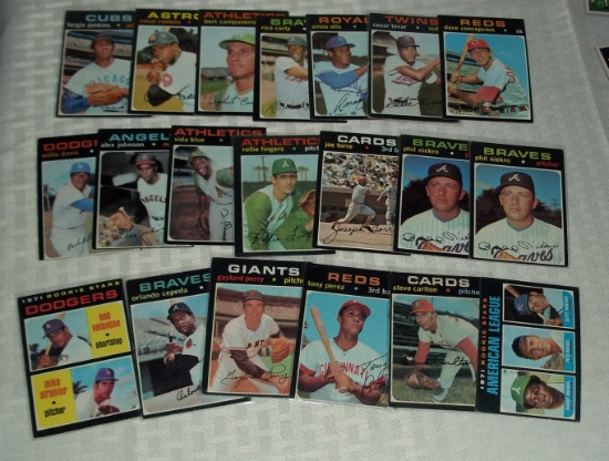 Vintage 1971 Topps MLB Baseball Card Lot 20 Cards Stars HOFers Carlton Perez Fingers Cepeda