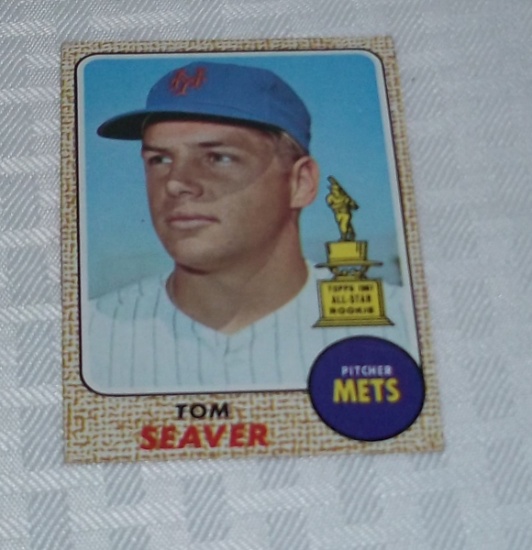 Vintage 1968 Topps MLB Baseball Card #45 Tom Seaver Mets 2nd Year HOF