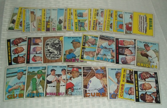 Vintage 1967 Topps Baseball Card Lot 35+ Cards Stars HOFers Banks Cepeda Cash Kaline Williams Teams