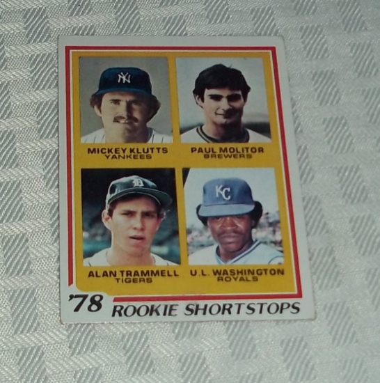 Vintage 1978 Topps Baseball Rookies Card RC Paul Molitor Alan Trammel HOF