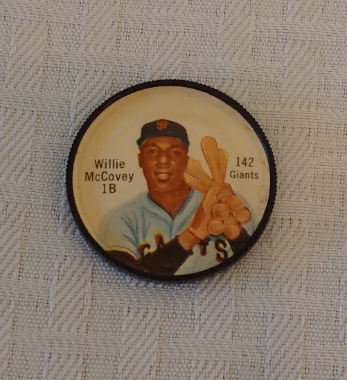 Vintage Baseball Coin 1962 Salada Junket #142 Willie McCovey Giants HOF Nice