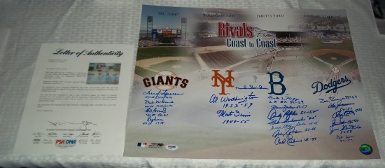 Multi Signed Autographed 16x20 Photo 20 Signatures PSA LOA Rivals Snider Zimmer Irvin Podres Erskine