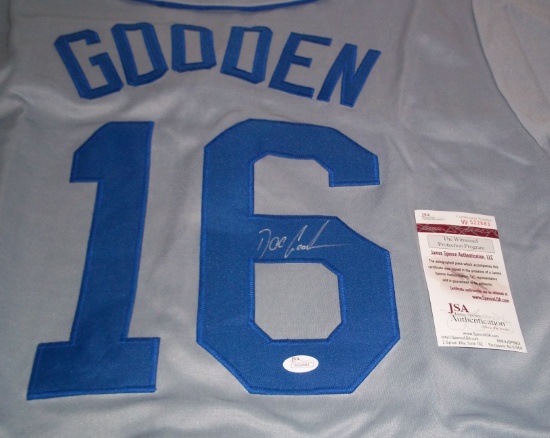 Doc Gooden Signed Autographed Mets Stitched MLB Baseball Jersey JSA COA