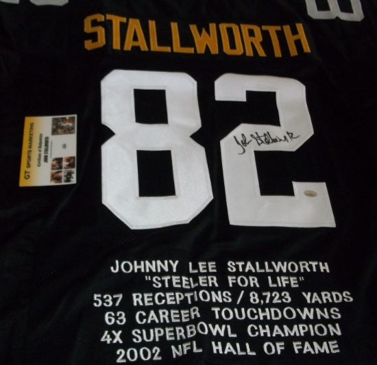 John Stallworth Autographed Signed Stitched NFL Steelers Football Jersey GTSM COA HOF Stats