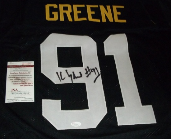 Kevin Greene Autographed Signed Stitched NFL Steelers Football Jersey JSA COA HOF