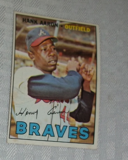 Vintage 1967 Topps Baseball Card #250 Hank Aaron Braves HOF