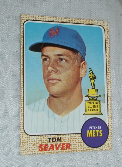 Vintage 1968 Topps Baseball #45 Tom Seaver 2nd Year Card Mets HOF
