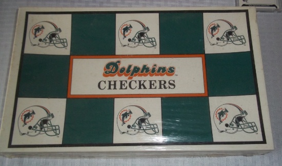 New Sealed NFL Football Checkers Miami Dolphins Set Game
