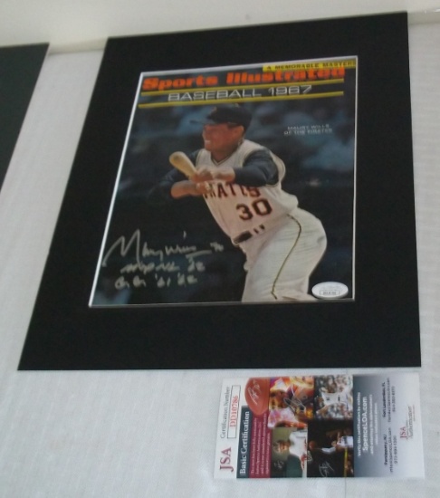 Maury Wills Autographed Signed SI Cover Sports Illustrated Matted Pirates 1967 Inscriptions JSA COA