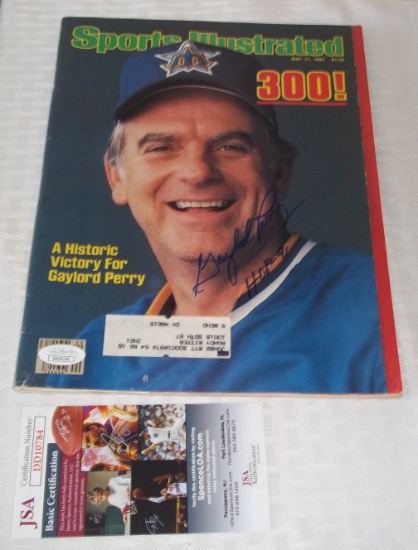 Gaylord Perry Autographed Signed Full Magazine SI Sports Illustrated Braves HOF JSA COA