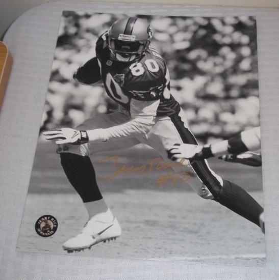 Jerry Rice Autographed 8x10 B/W w/ His Own Hologram COA 49ers HOF NFL Football