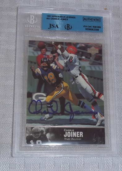 JSA BGS Slabbed Upper Deck Autographed Signed Chargers Charlie Joiner Card NFL HOF