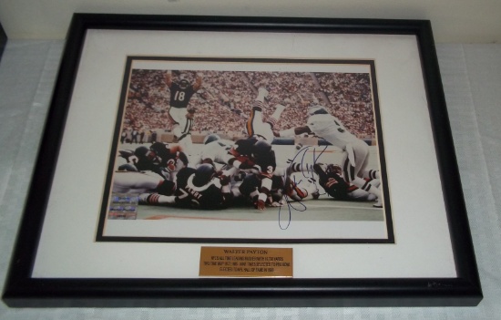 Walter Payton Autographed Signed 8x10 Photo Framed Matted Bears HOF His Own Hologram COA Holo NFL