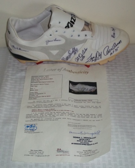 Rare Autographed Signed x13 Cleat NFL Football Stars & HOFers Full JSA Letter Moore Krause Brown ++
