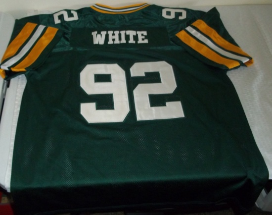 Reggie White Packers Mitchell & Ness NFL Football Jersey 1993-1998 Screen Print Image Stitched 58