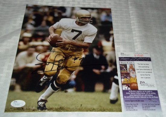 Joe Theismann Autographed Signed Notre Dame 8x10 Photo NFL HOF Redskins JSA COA