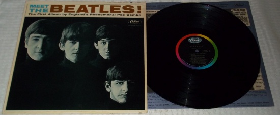 Original Meet The Beatles Record LP First Album 33 Mono Capital T2407 Rainbow Label Vinyl 1960s
