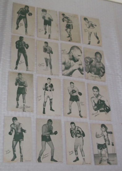 Vintage 1958 - 1962 Boxing Exhibit Arcade Cards 16 Card Set Cassius Clay Ali Rookie RC Manilla Back