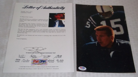 Johnny Unitas Autographed Magazine Page Colts Color Photo QB Full JSA Letter COA NFL Football HOF