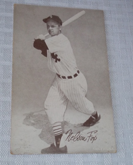 Vintage Nellie Fox 1963 Stat Back Arcade Exhibit Card MLB Baseball White Sox HOF