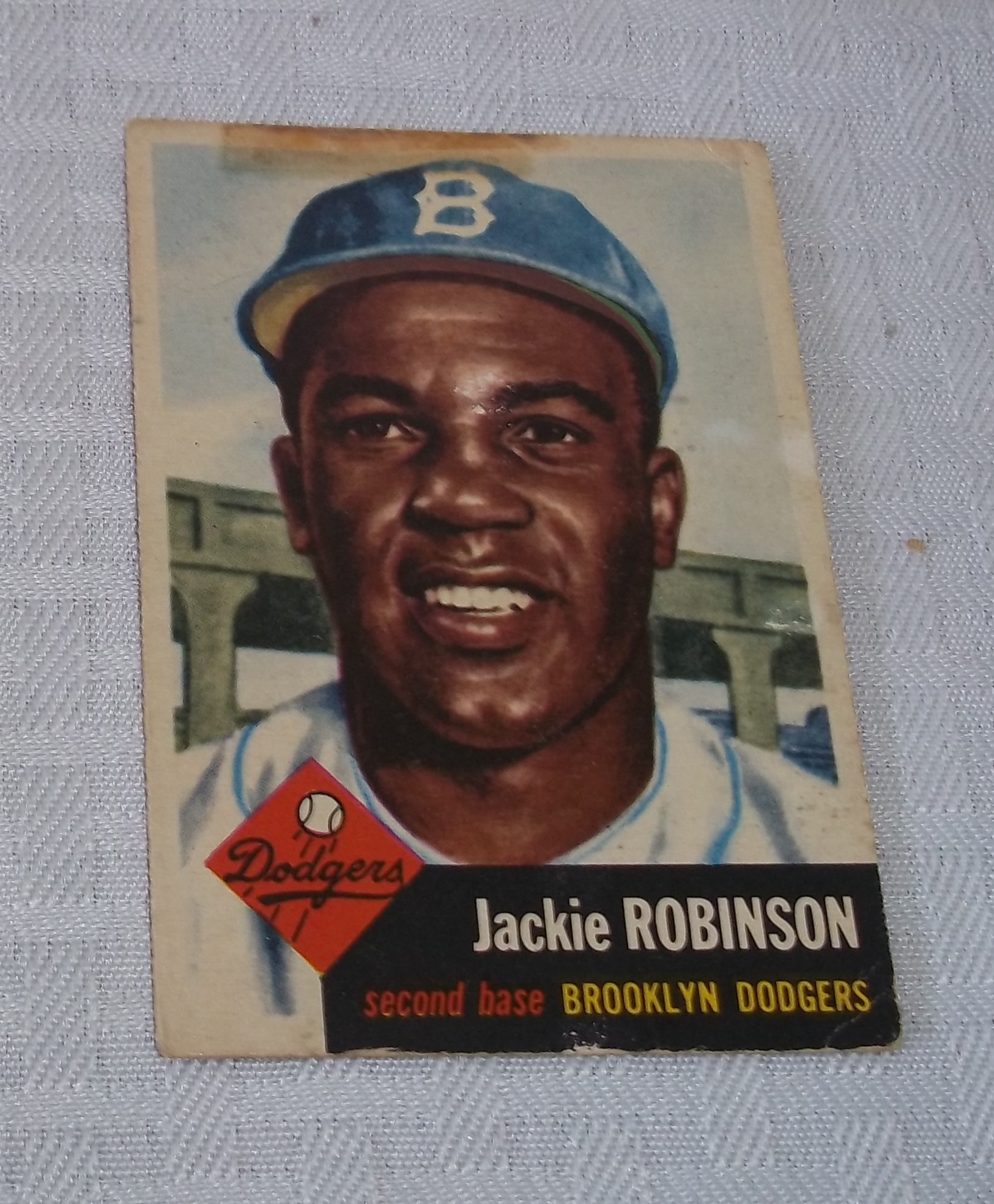 1954 Topps JACKIE ROBINSON #10 Baseball Card Brooklyn Dodgers AUTHENTIC  ORIGINAL
