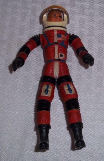 Vintage 1966 Mattel Major Matt Mason Sgt Storm Figure Bendy Red Suit w/ Astronaut Helmet Rare
