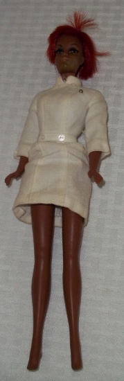 Vintage 1966 Mattel Black Barbie Doll w/ Outfit Red Hair Rare Francine 1st Edition? Eyelashes