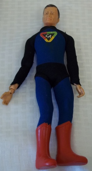 Rare Vintage Captain Action Figure Doll w/ Jumpsuit Clothing 1966 Ideal Broken Arm