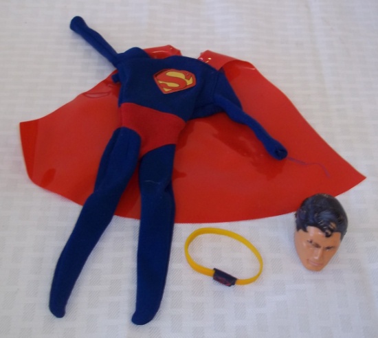 Vintage 1960s Ideal Captain Action Doll Series Superman Accessories Lot Face Mask Cape Suit Belt