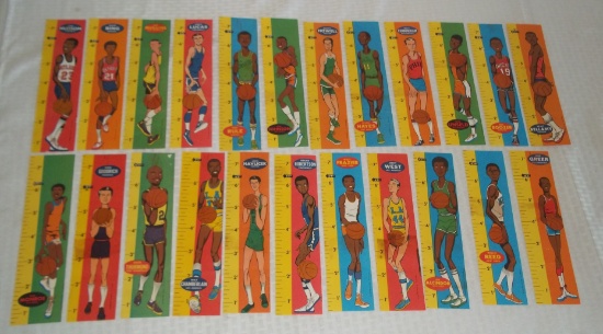 Vintage 1969-70 Topps NBA Basketball Ruler Complete Set Very Rare Oddball West Chamberlain Alcinder