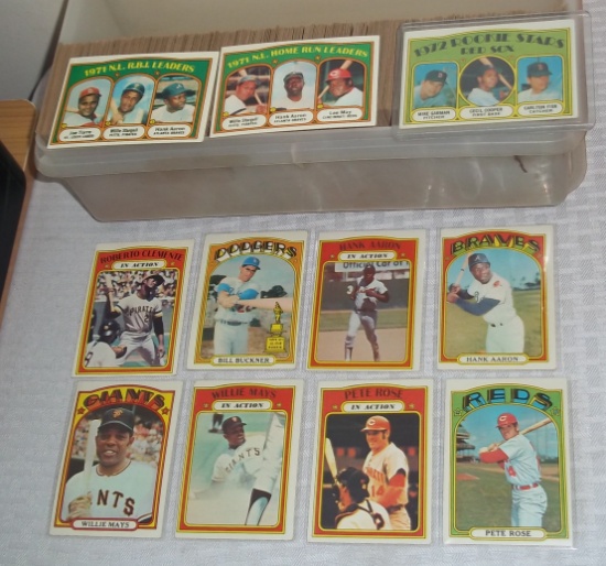 Vintage 1972 Topps Baseball Card Near Set 552/656 No High Series Stars Aaron Mays Fisk RC Rose Nice