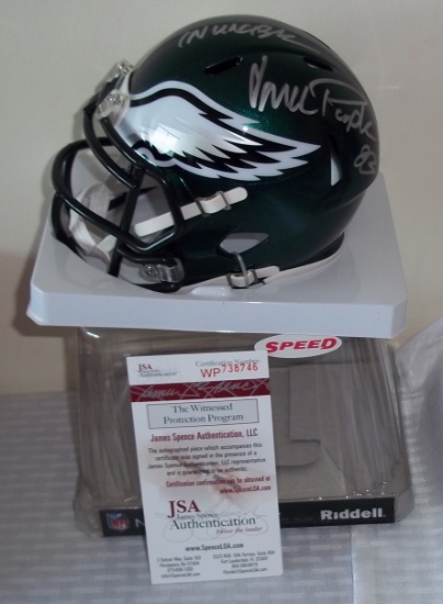 Vince Papale Autographed Signed Mini NFL Eagles Riddell Helmet JSA COA Invincible
