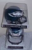 (2) Brand New Philadelphia Eagles Riddell Mini Football Helmets MIB Great For Autographs NFL