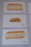3 Autographed Signed Index Card Cuts JSA Sticker Baseball Brown Rush Parnell