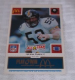 Vintage 1986 McDonald's Scratch Off Unscratched Mike Webster Steelers HOF 3x5