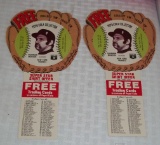 2 Vintage 1977 Pepsi Disc Card Gloves Pair Thurman Munson Yankees