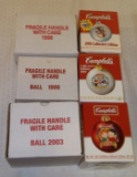 3 Campbell's Soup Christmas Ornaments Ball Lot Brand New MIB 1998 1999 2003