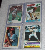 4 Vintage Topps Pete Rose Baseball Cards Lot Reds 1973 1977 1978 1979