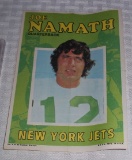 Vintage 1971 Topps NFL Football Poster Pinup Joe Namath Jets HOF