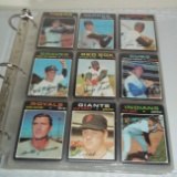 Vintage 1971 Topps MLB Baseball Card Album 226 Cards Lot w/ High Numbers Commons