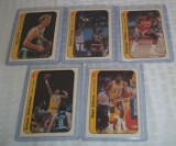 1986-87 Fleer NBA Basketball 5 Sticker Lot Bird Magic Kareem Ewing Wilkins