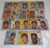 18 Different Vintage 1954 Topps Baseball Card Lot w/ Stars Mathews Irvin Klu Roe