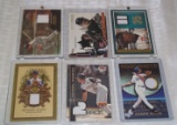 6 Baseball Relic Game Used Jersey Insert Card Lot