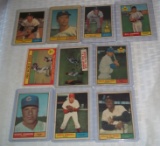 10 Vintage 1961 Topps Baseball Card Lot w/ Stars Ashburn Roberts McCovey Williams HOFers